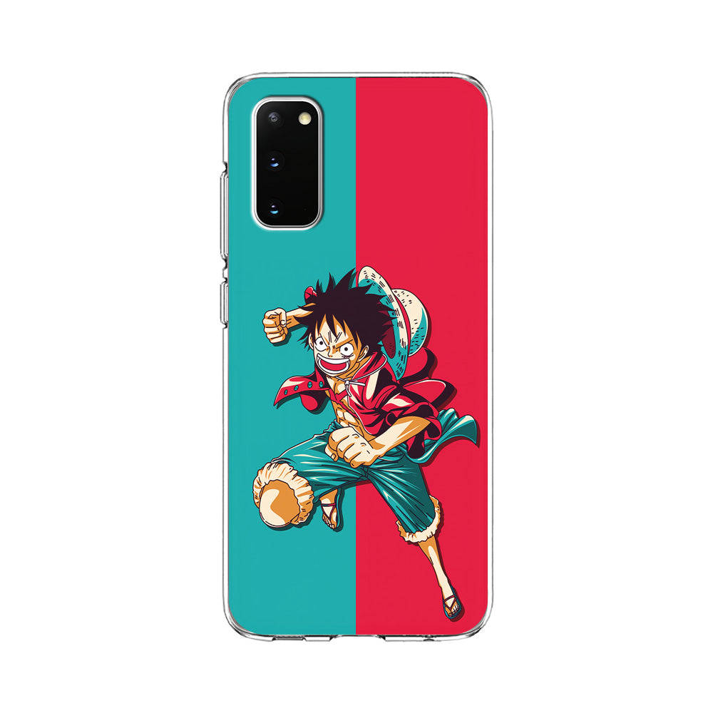 One Piece Luffy Red Blue Samsung Galaxy S20 Case