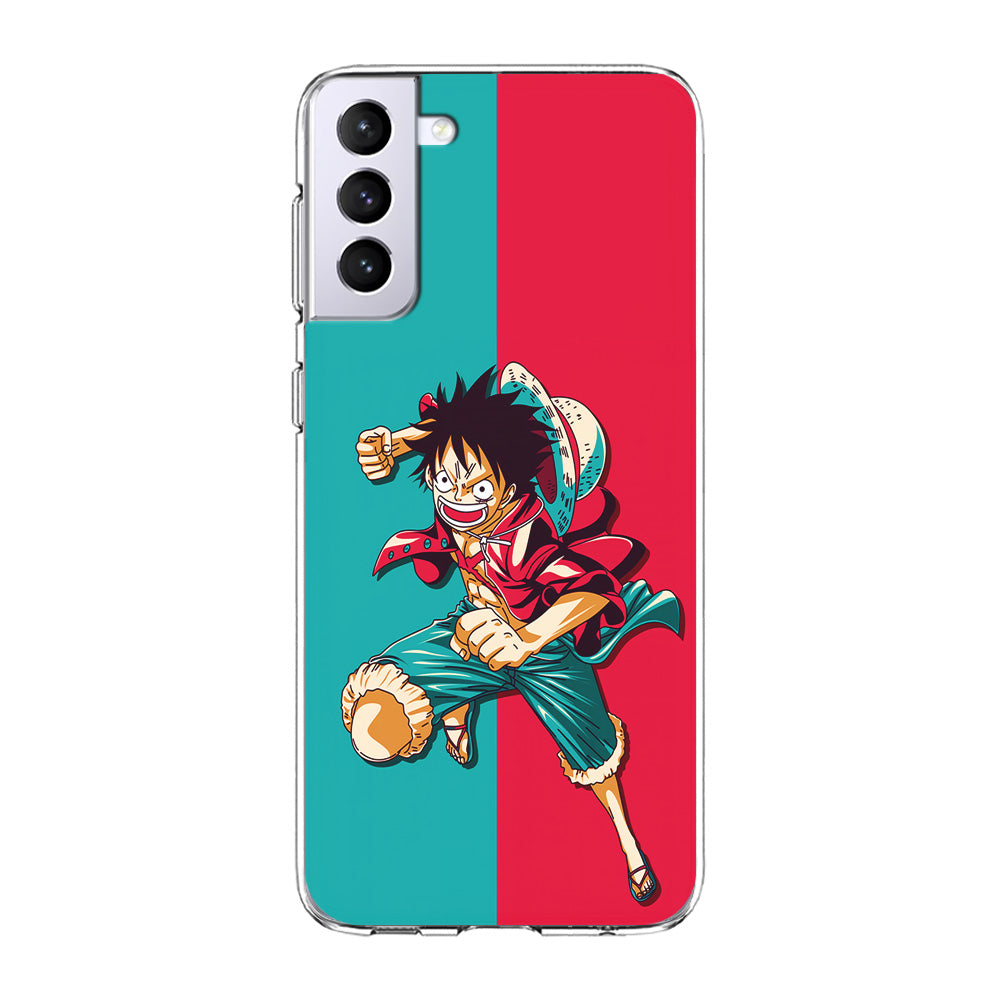 One Piece Luffy Red Blue Samsung Galaxy S24 Plus Case-Phone Case-Clear Soft Case-Altracase