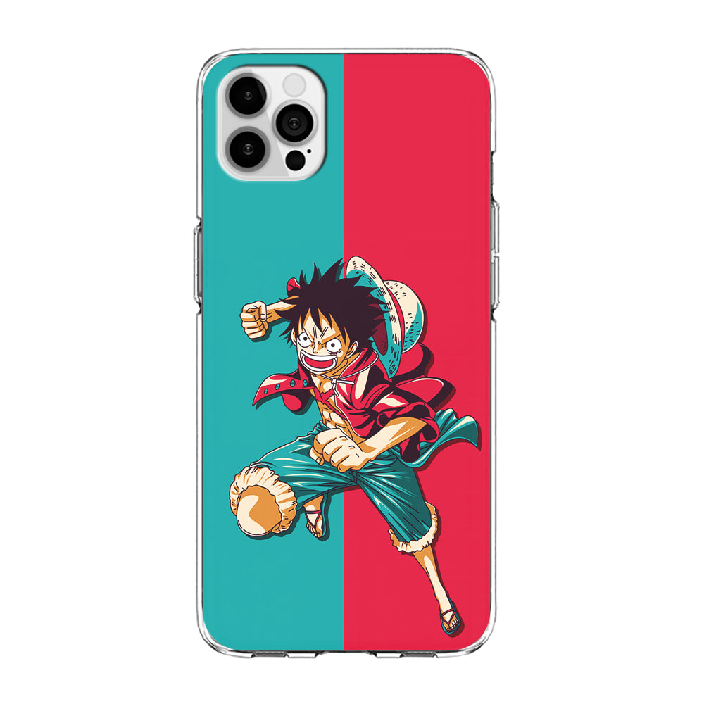 One Piece Luffy Red Blue iPhone 14 Pro Case