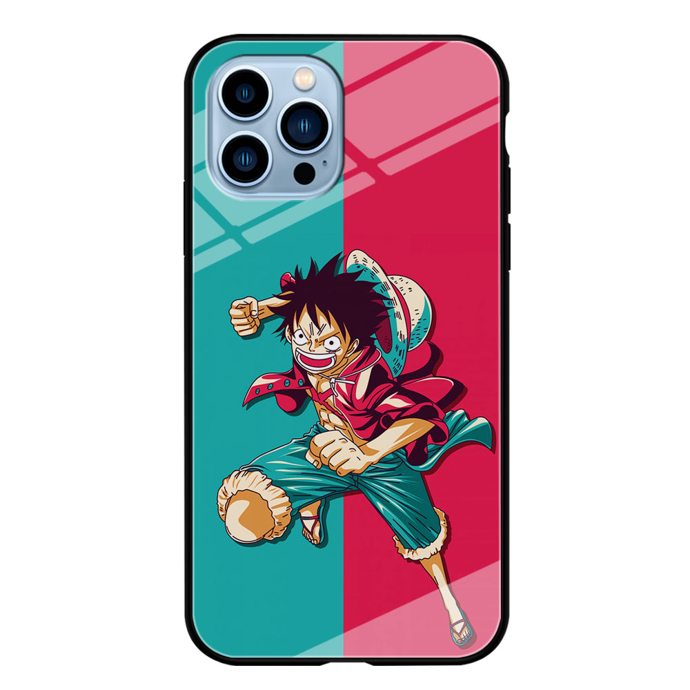 One Piece Luffy Red Blue iPhone 14 Pro Max Case
