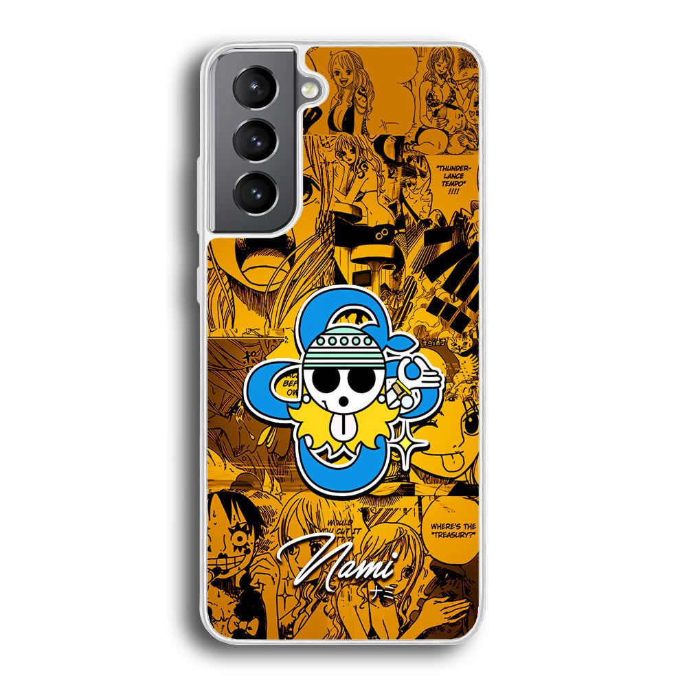 One Piece Nami Logo Comic Samsung Galaxy S24 Plus Case-Phone Case-Rubber White (2D Case)-Altracase