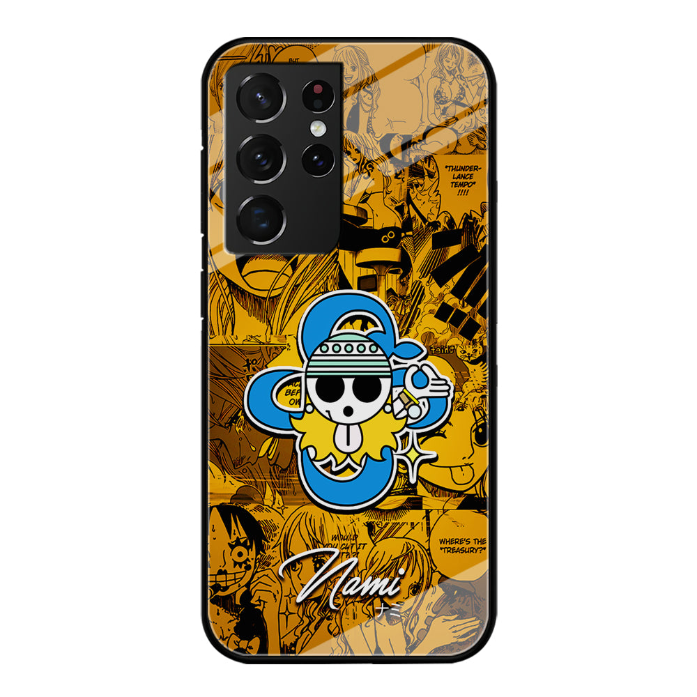 One Piece Nami Logo Comic Samsung Galaxy S21 Ultra Case-Phone Case-Tempered Glass Case-Altracase