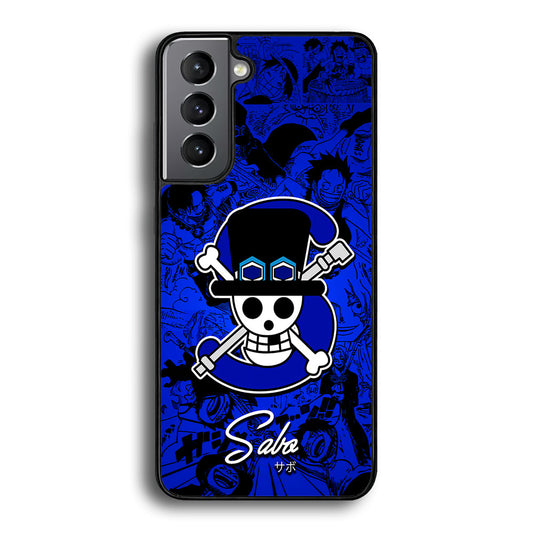 One Piece Sabo Logo Comic Samsung Galaxy S24 Plus Case-Phone Case-Rubber Black (2D Case)-Altracase