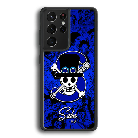 One Piece Sabo Logo Comic Samsung Galaxy S21 Ultra Case-Phone Case-Rubber Black (2D Case)-Altracase