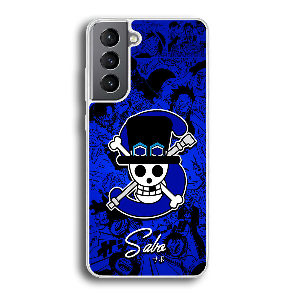 One Piece Sabo Logo Comic Samsung Galaxy S24 Plus Case-Phone Case-Rubber White (2D Case)-Altracase