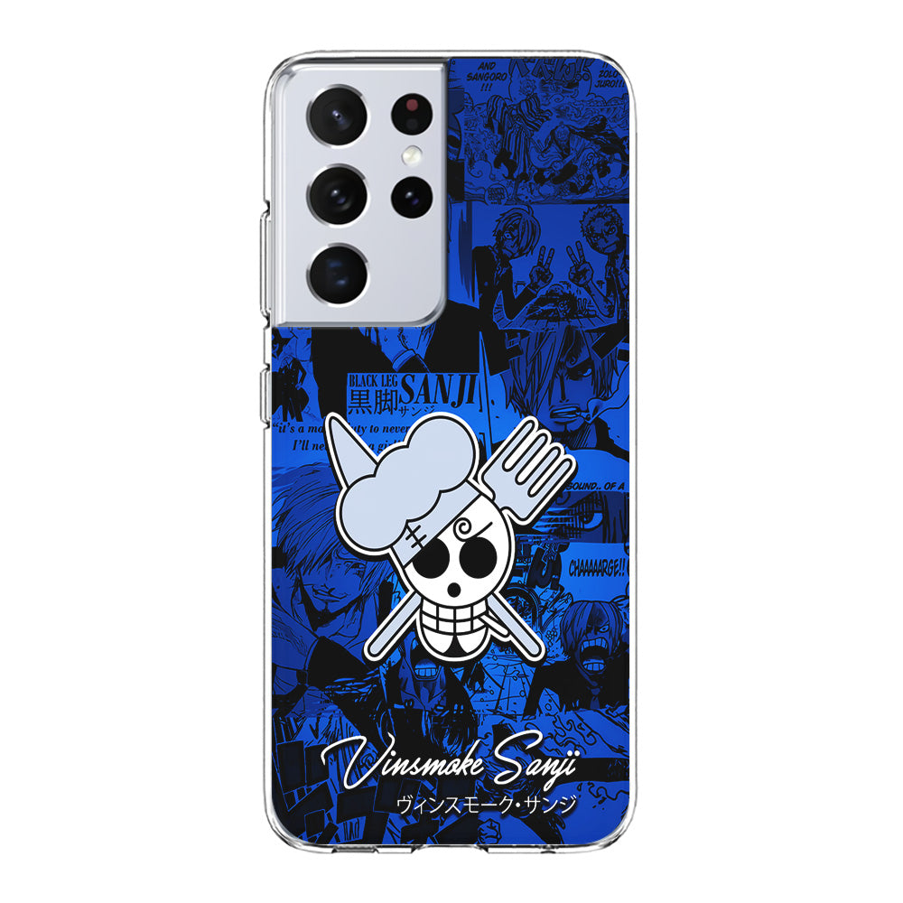 One Piece Sanji Logo Comic Samsung Galaxy S21 Ultra Case-Phone Case-Clear Soft Case-Altracase