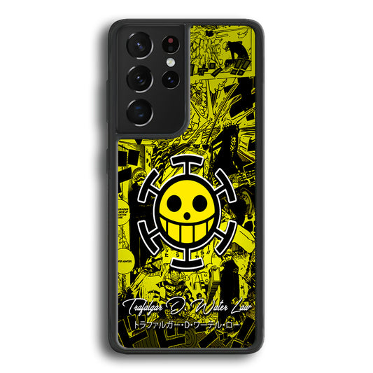 One Piece Trafalgar Law Comic Samsung Galaxy S21 Ultra Case-Phone Case-Rubber Black (2D Case)-Altracase