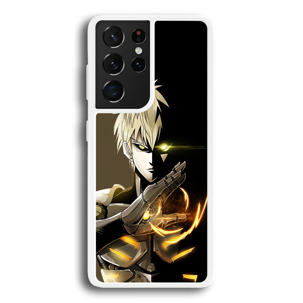 One Punch Man Genos Cyborg Samsung Galaxy S21 Ultra Case-Phone Case-Rubber White (2D Case)-Altracase