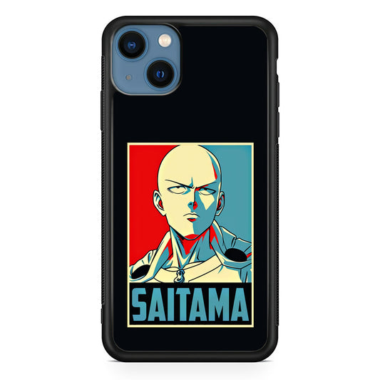 One Punch Man Saitama Poster iPhone 14 Case-Phone Case-Rubber Black (2D Case)-Altracase
