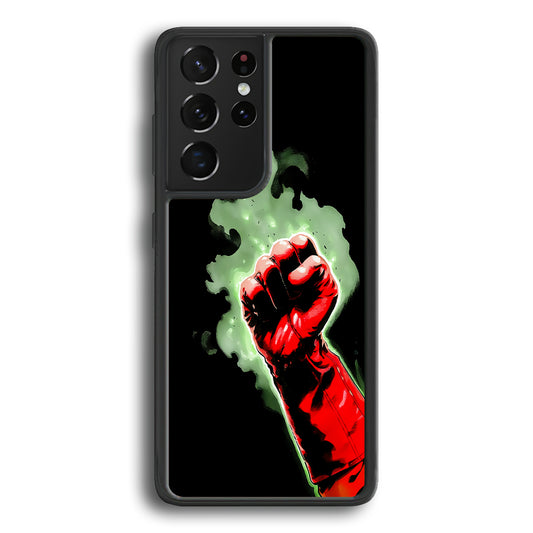 One Punch Man Saitama Punch Samsung Galaxy S21 Ultra Case-Phone Case-Rubber Black (2D Case)-Altracase
