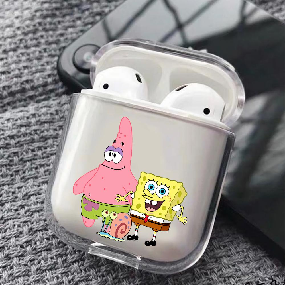 Patrick SpongeBob and Gary Hard Plastic Protective Clear Case Cover For Apple Airpods-AirPod Case-Altracase