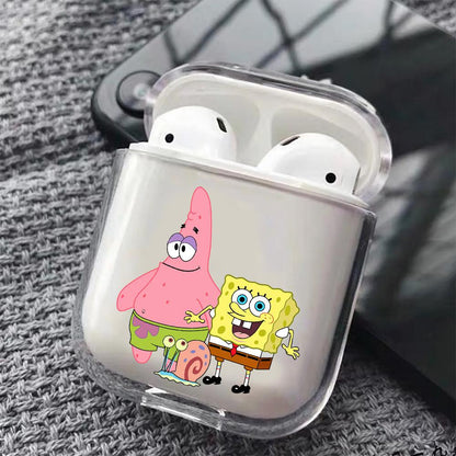 Patrick SpongeBob and Gary Hard Plastic Protective Clear Case Cover For Apple Airpods-AirPod Case-Altracase