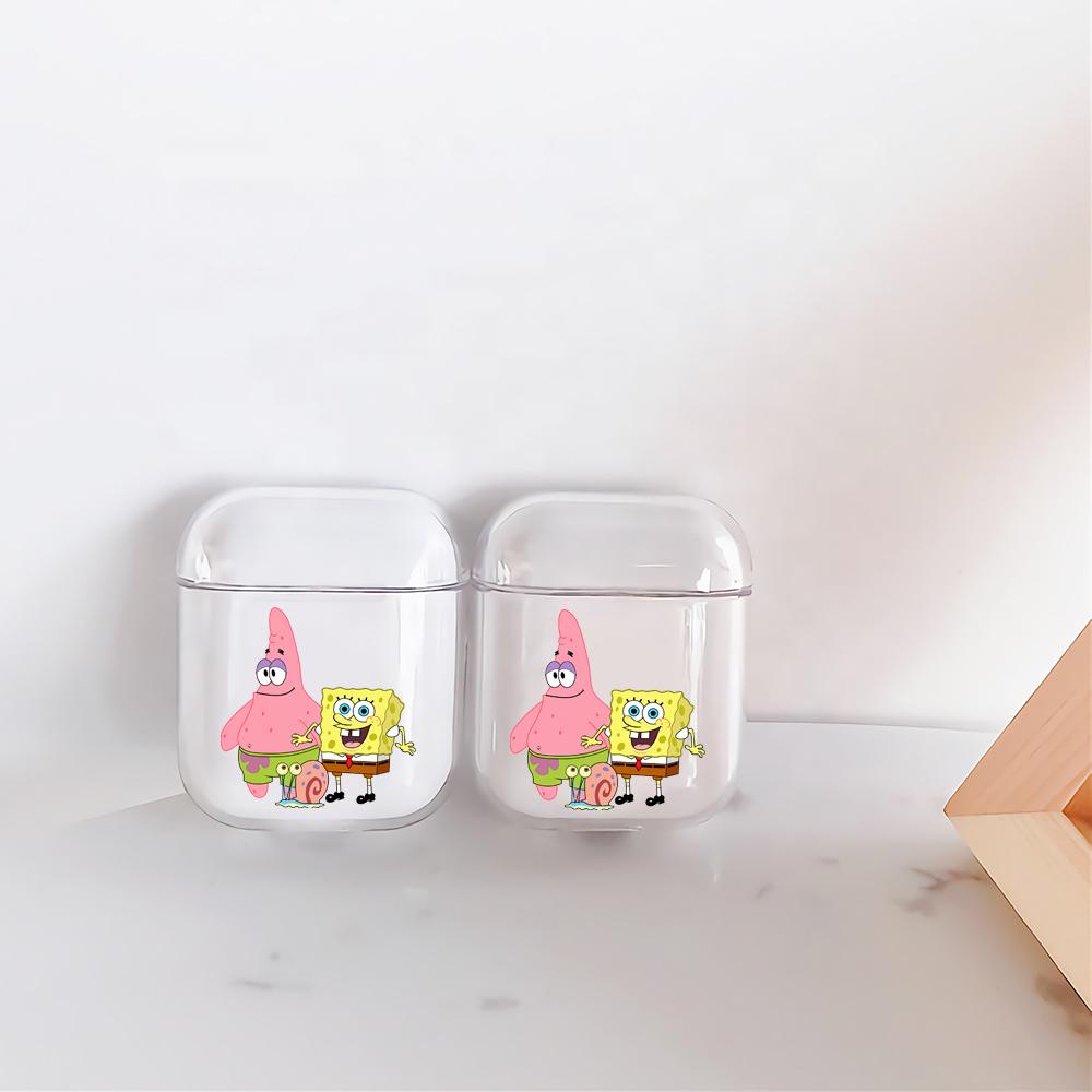 Patrick SpongeBob and Gary Hard Plastic Protective Clear Case Cover For Apple Airpods-AirPod Case-Altracase
