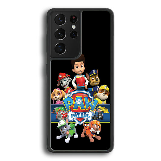 Paw Patrol Black Samsung Galaxy S21 Ultra Case-Phone Case-Rubber Black (2D Case)-Altracase