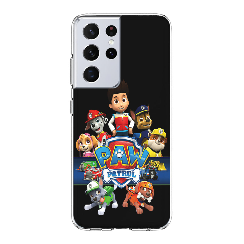 Paw Patrol Black Samsung Galaxy S21 Ultra Case-Phone Case-Clear Soft Case-Altracase