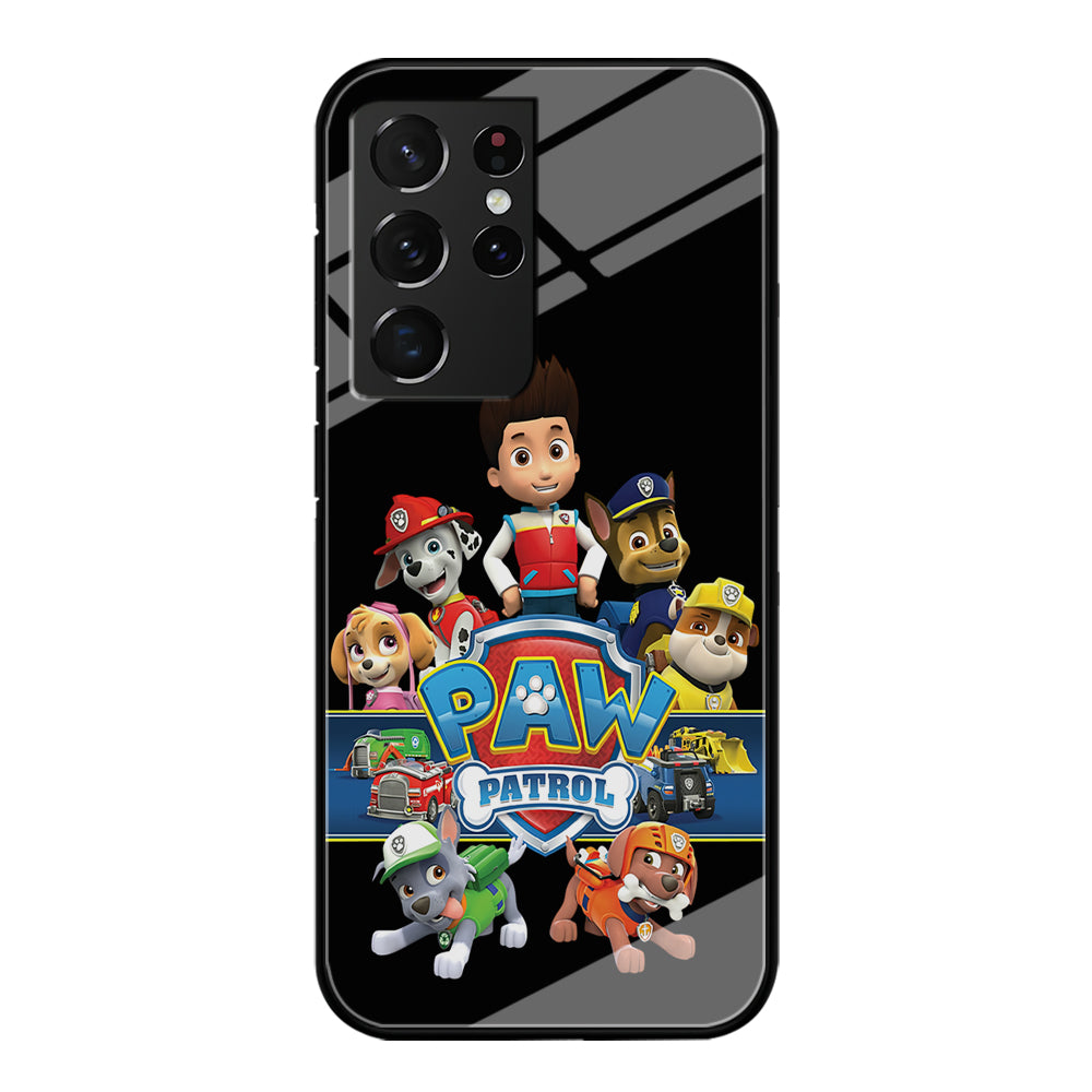 Paw Patrol Black Samsung Galaxy S21 Ultra Case-Phone Case-Tempered Glass Case-Altracase