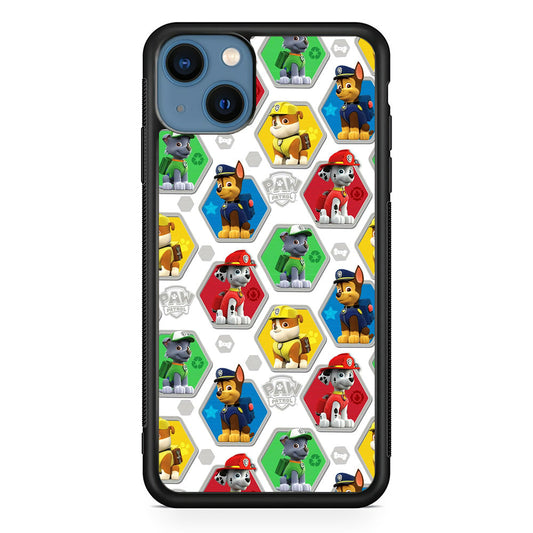 Paw Patrol Patern White iPhone 14 Case-Phone Case-Rubber Black (2D Case)-Altracase