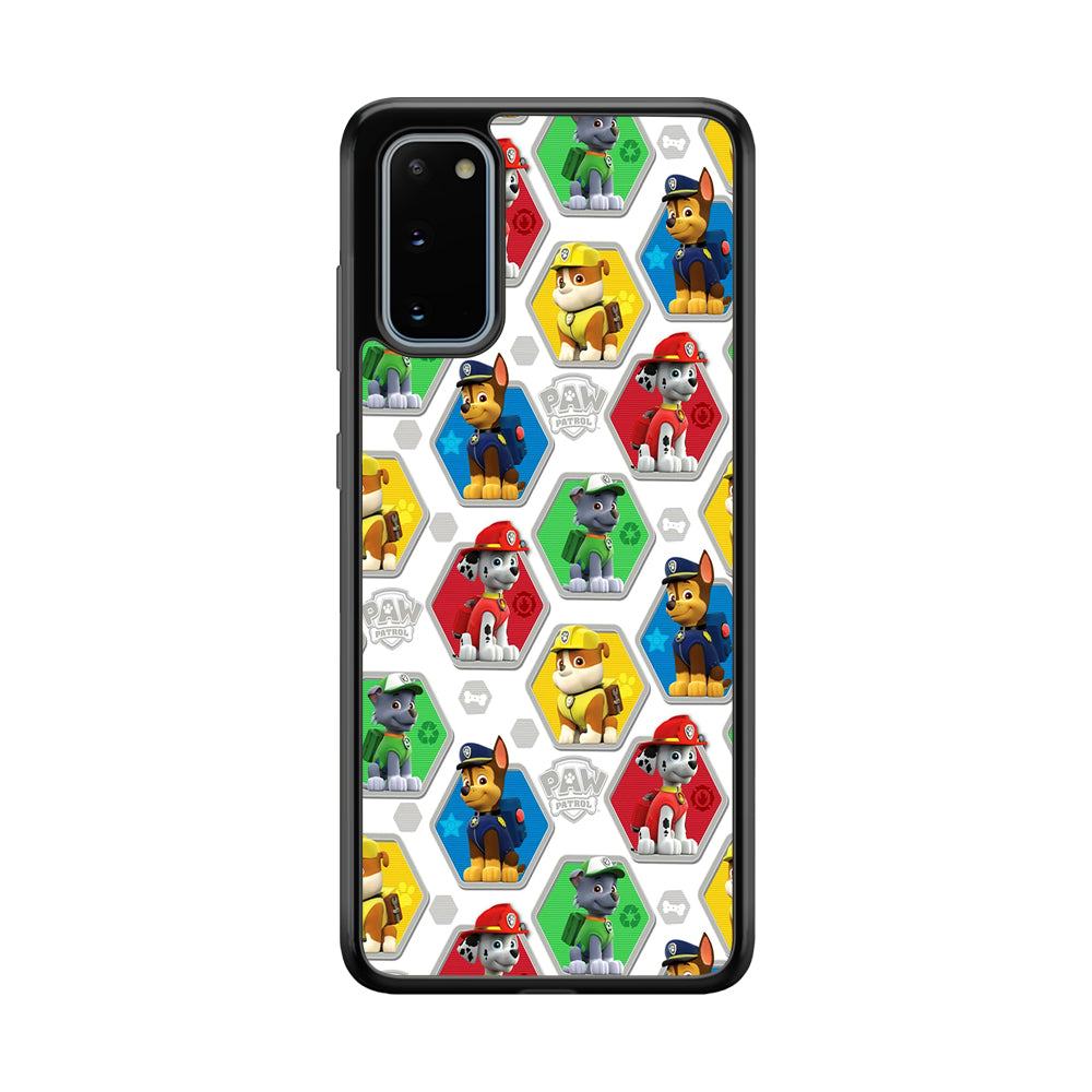 Paw Patrol Patern White Samsung Galaxy S20 Case