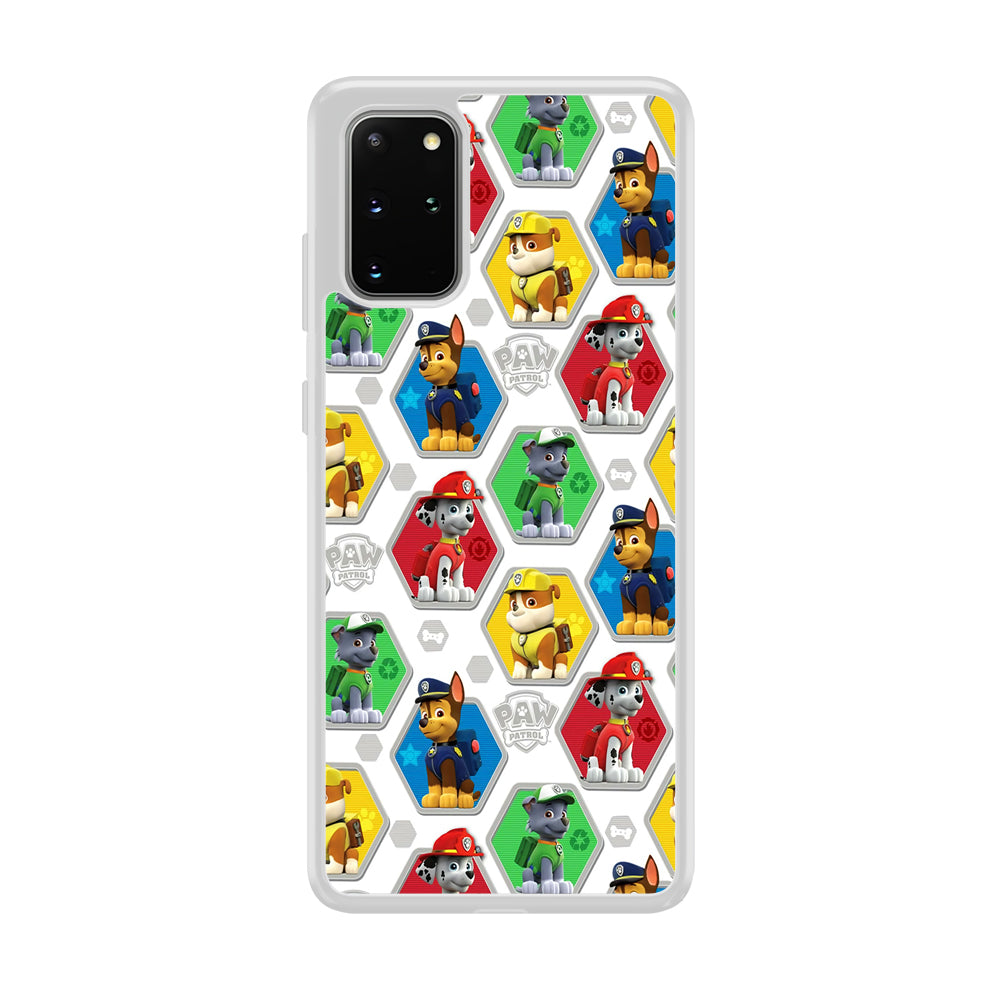 Paw Patrol Patern White Samsung Galaxy S20 Plus Case