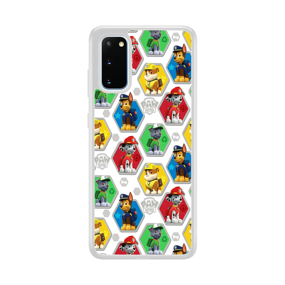 Paw Patrol Patern White Samsung Galaxy S20 Case