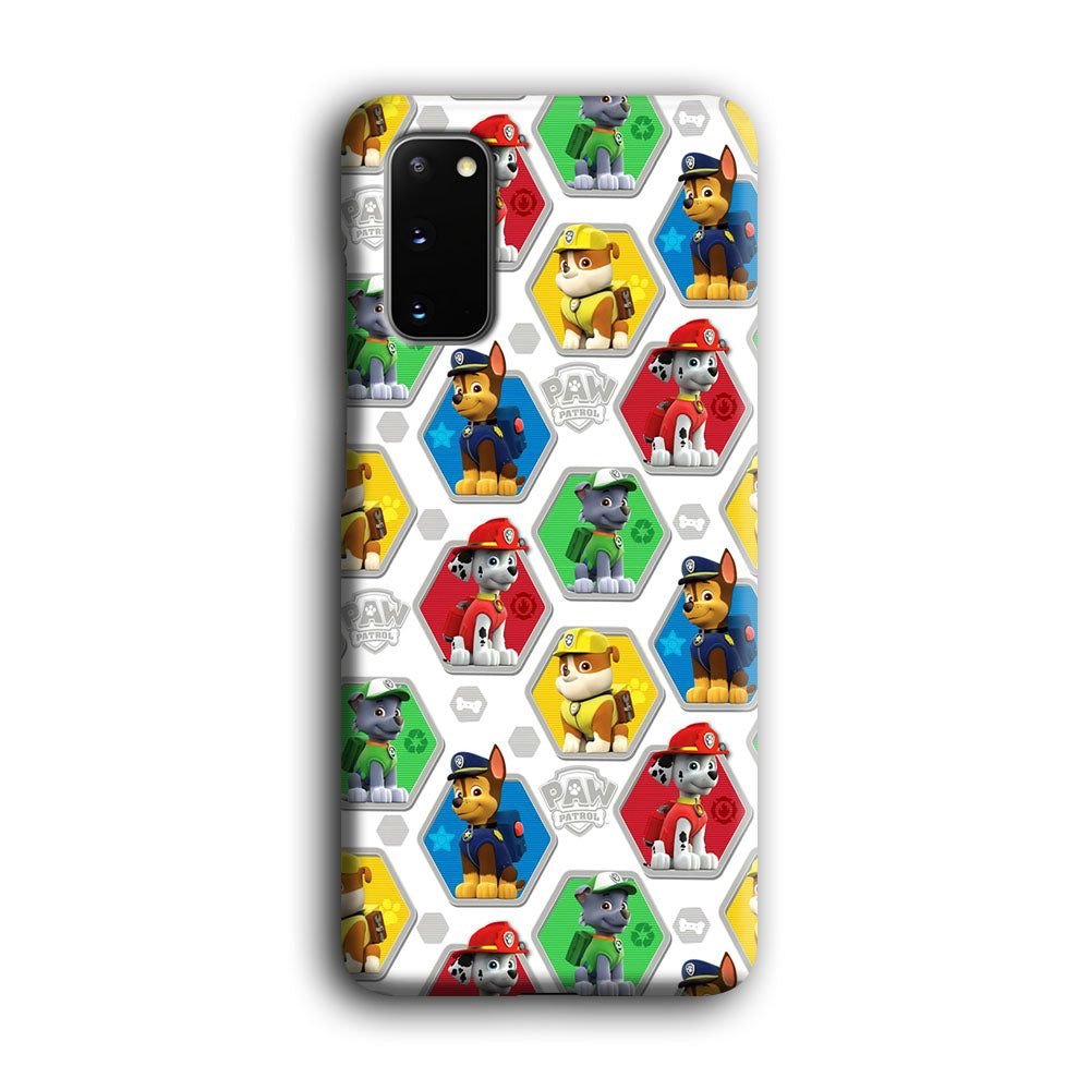 Paw Patrol Patern White Samsung Galaxy S20 Case