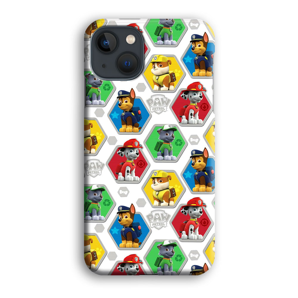 Paw Patrol Patern White iPhone 14 Plus Case