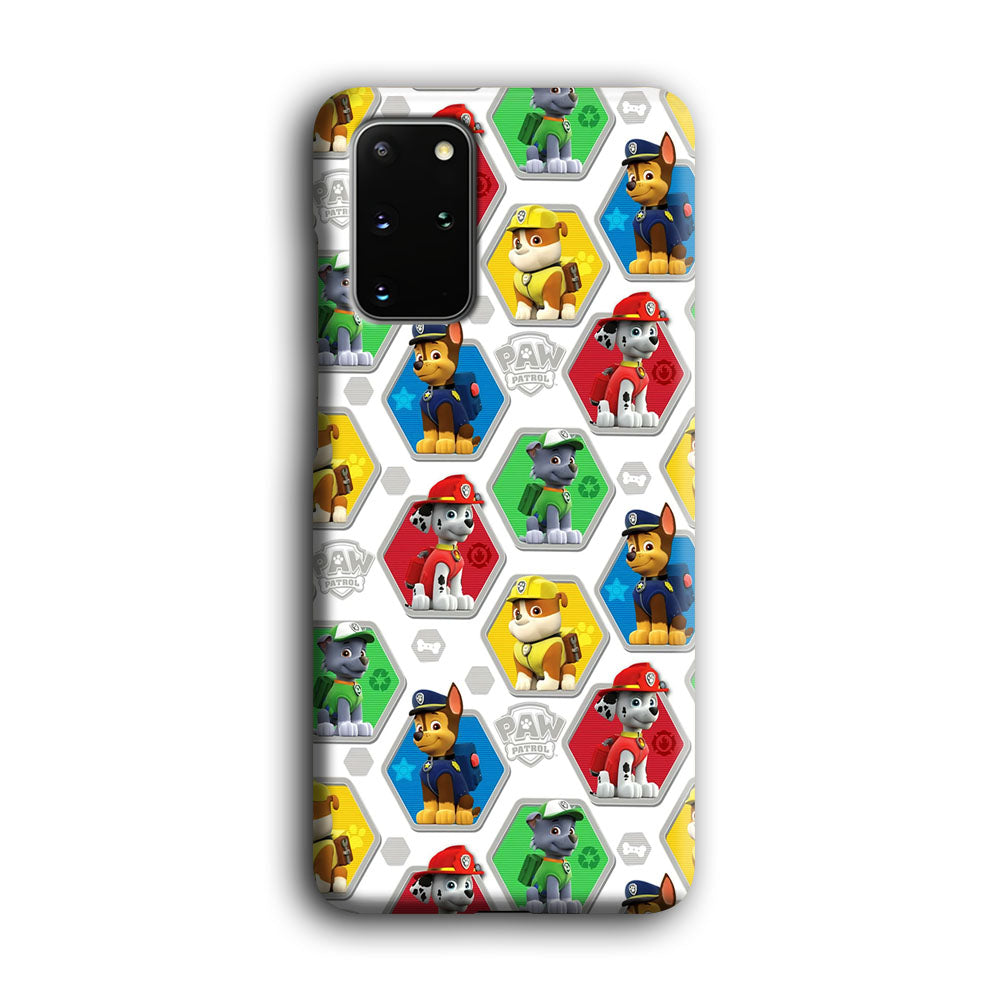 Paw Patrol Patern White Samsung Galaxy S20 Plus Case