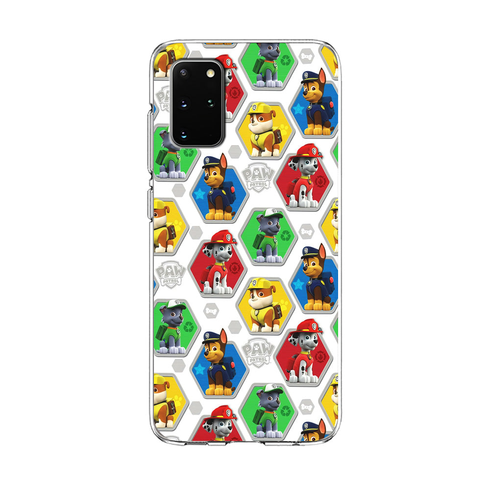 Paw Patrol Patern White Samsung Galaxy S20 Plus Case