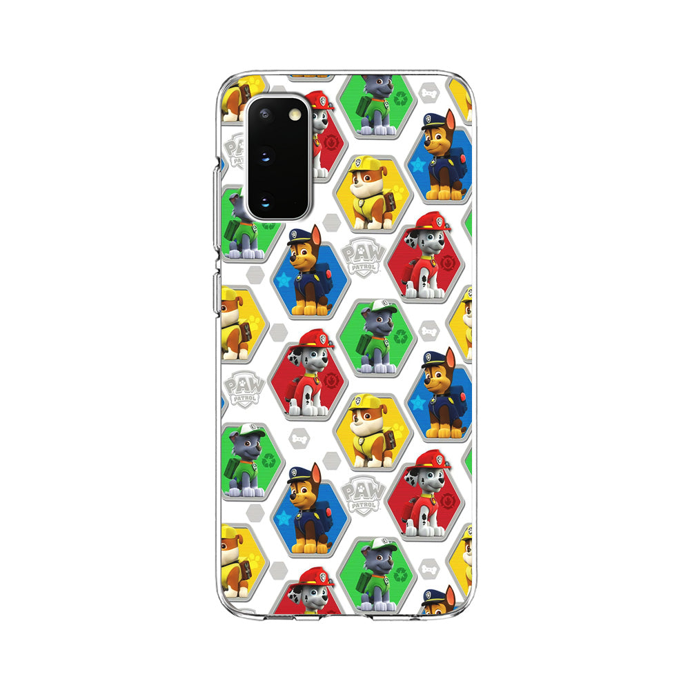 Paw Patrol Patern White Samsung Galaxy S20 Case