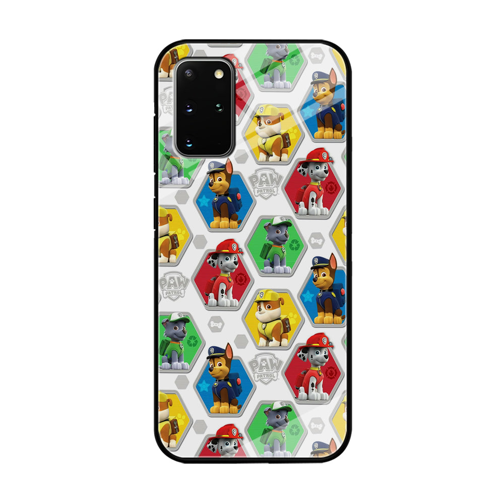 Paw Patrol Patern White Samsung Galaxy S20 Plus Case