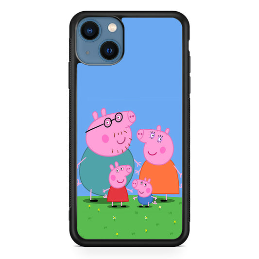 Peppa Pig Family Cartoon iPhone 14 Case-Phone Case-Rubber Black (2D Case)-Altracase