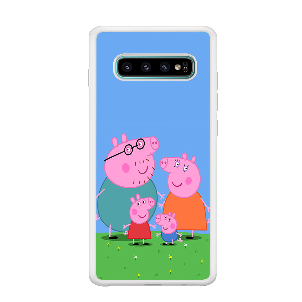 Peppa Pig Family Cartoon Samsung Galaxy S10 Plus Case