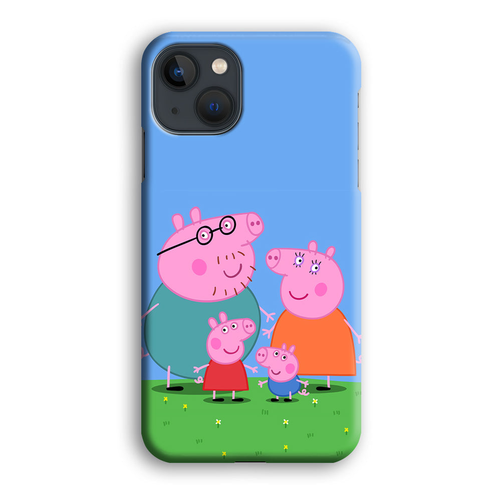 Peppa Pig Family Cartoon iPhone 14 Plus Case