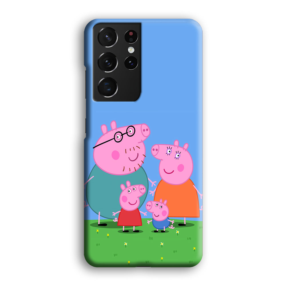 Peppa Pig Family Cartoon Samsung Galaxy S23 Ultra Case