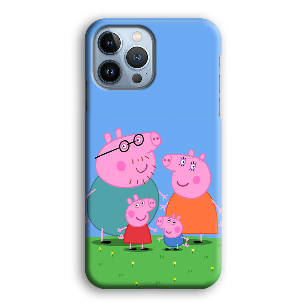 Peppa Pig Family Cartoon iPhone 14 Pro Case