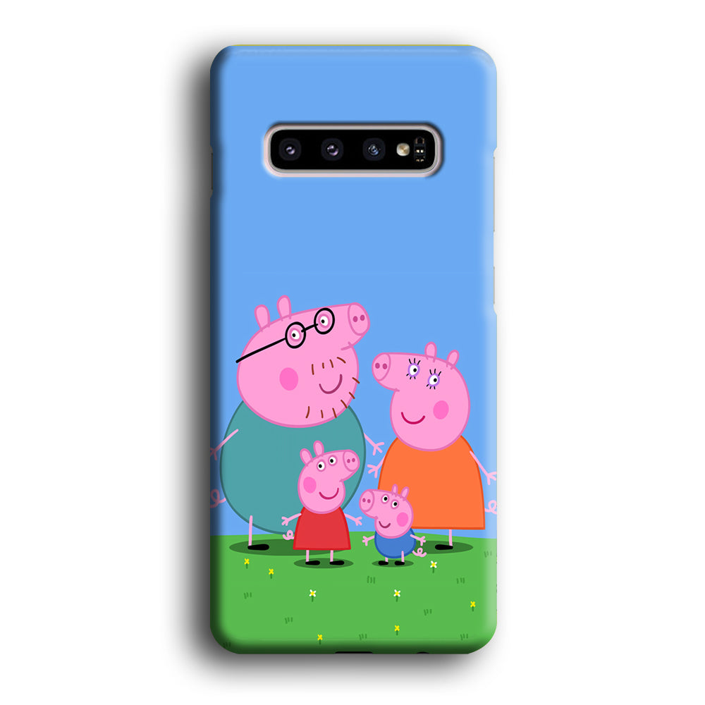 Peppa Pig Family Cartoon Samsung Galaxy S10 Case