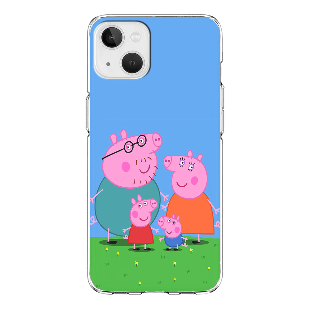 Peppa Pig Family Cartoon iPhone 14 Plus Case