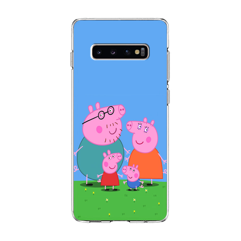 Peppa Pig Family Cartoon Samsung Galaxy S10 Plus Case