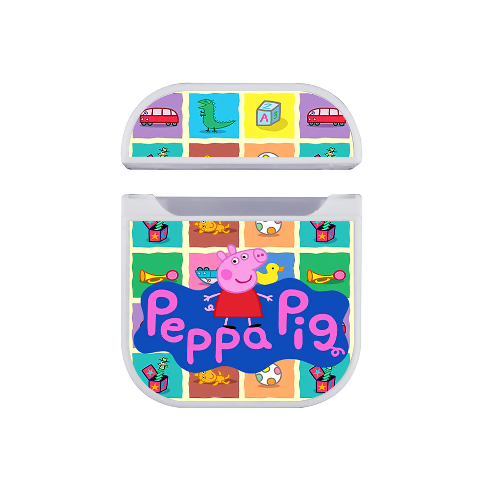 Peppa Pig The Playground Collage Apple AirPods Case-AirPod Case-White-Altracase