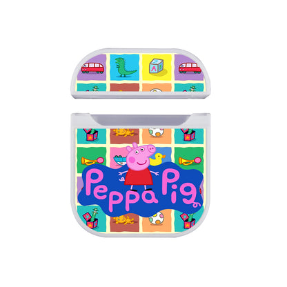 Peppa Pig The Playground Collage Apple AirPods Case-AirPod Case-White-Altracase
