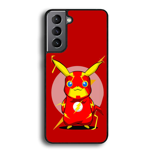 Pikachu in The Flash's Costume Samsung Galaxy S25 Plus Case-Phone Case-Tempered Glass Case-Altracase