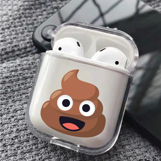 Pile of Poo Emoji Hard Plastic Protective Clear Case Cover For Apple Airpods-AirPod Case-Altracase