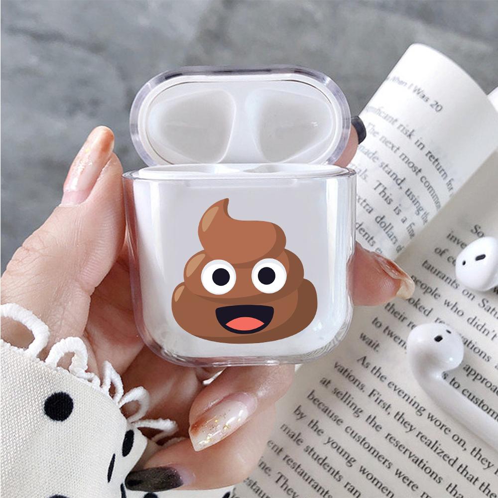 Pile of Poo Emoji Hard Plastic Protective Clear Case Cover For Apple Airpods-AirPod Case-Altracase
