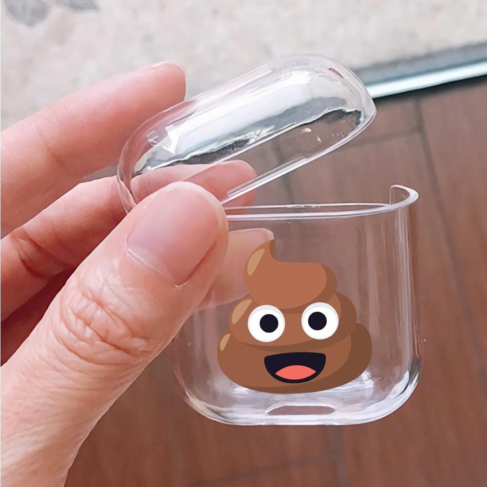 Pile of Poo Emoji Hard Plastic Protective Clear Case Cover For Apple Airpods-AirPod Case-Altracase