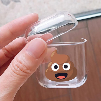 Pile of Poo Emoji Hard Plastic Protective Clear Case Cover For Apple Airpods-AirPod Case-Altracase