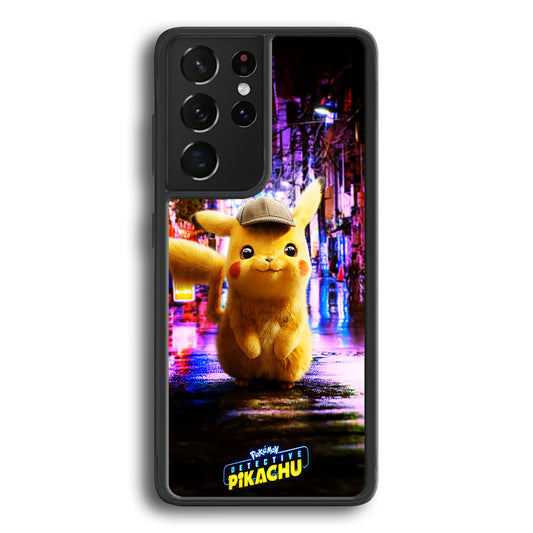 Pokemon Detective Pikachu Samsung Galaxy S21 Ultra Case-Phone Case-Rubber Black (2D Case)-Altracase