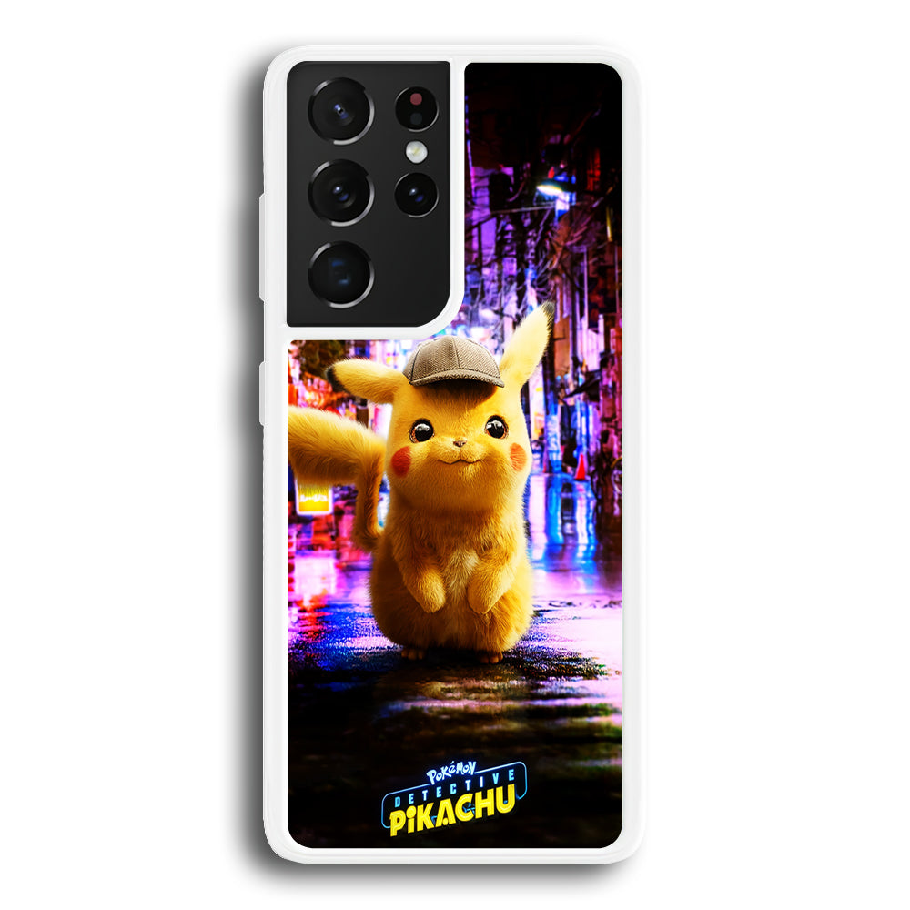 Pokemon Detective Pikachu Samsung Galaxy S21 Ultra Case-Phone Case-Rubber White (2D Case)-Altracase