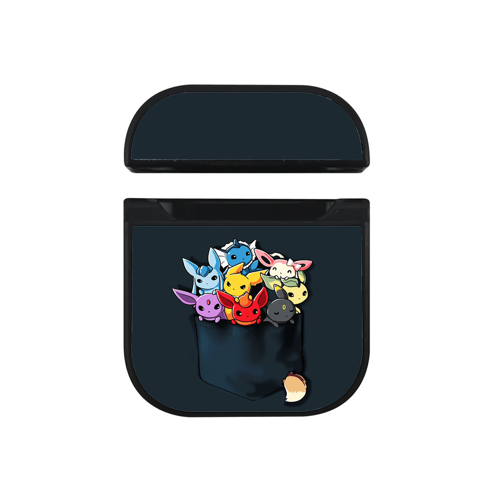 Pokemon Eevee Evolution in Pocket Apple AirPods Case-AirPod Case-Black-Altracase