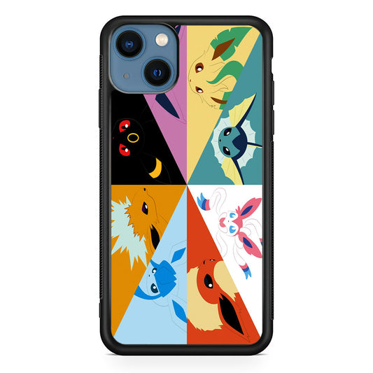 Pokemon Eevee Evolutions iPhone 14 Case-Phone Case-Rubber Black (2D Case)-Altracase