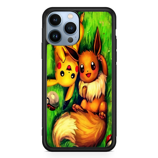 Pokemon Eevee and Pikachu iPhone 14 Pro Case